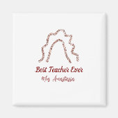 Peach marron glitter rainbow teacher appreciation  マグネット (正面)