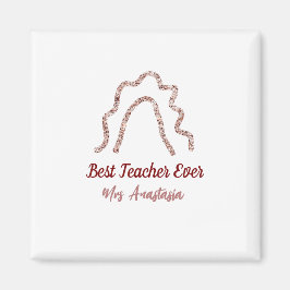 Peach marron glitter rainbow teacher appreciation  マグネット
