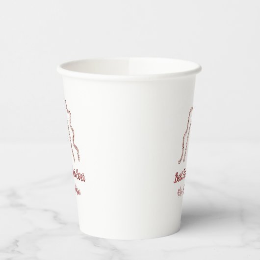 Peach marron glitter rainbow teacher appreciation  紙コップ (左)