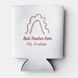 Peach marron glitter rainbow teacher appreciation  缶クーラー