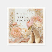 Peach Meadow Boots Bridal Shower スタンダードカクテルナプキン (正面)
