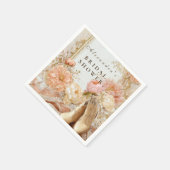 Peach Meadow Boots Bridal Shower スタンダードカクテルナプキン (角)