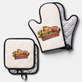 Peach Meets Bama Pot Holders 鍋つかみ&鍋敷きセット (正面/裏面)