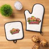 Peach Meets Bama Pot Holders 鍋つかみ&鍋敷きセット (トップダウン)