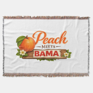 Peach Meets Bama Woven Throw Blanket | Southern Lo スローブランケット