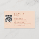 Peach Minimal Elegant Salon QR Code 名刺 (裏面)