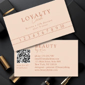 Peach Minimal Elegant Salon QR Code 名刺