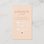 Peach Minimal Salon QR Code Loyalty 名刺 (正面)