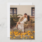 Peach Minimalistモダンの結婚Arch QRコード写真 招待状 (裏面)