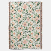 Peach Mint Flowers   スローブランケット (正面縦)
