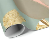 Peach & Mint Gold Leaf Easter  ラッピングペーパー (ロールコーナー)