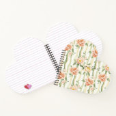 Peach Mint Pretty Roses Floral Stripes ノートブック (内部)