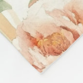 Peach Mint Roses Floral Stripes Birthday フリースブランケット (角)