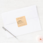 Peach Modern Minimalist Candle Label Sticker スクエアシール (封筒)