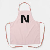 Peach Modern Stylish Monogram Initial Letter エプロン (正面)