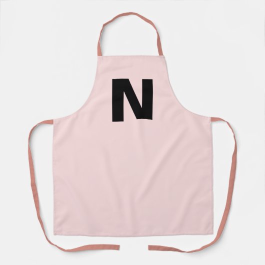 Peach Modern Stylish Monogram Initial Letter エプロン (正面)