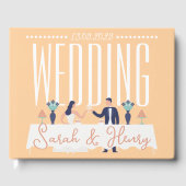 Peach Modern Wedding Guest Book With Couple Toast ゲストブック (正面)