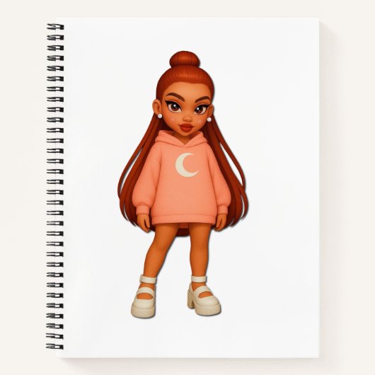 Peach Moon Hoodie Fashion Doll Notebook ノートブック (正面)