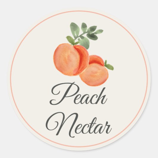 Peach Nectar Mimosa Bar Bottle ラウンドシール (正面)