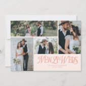 Peach Newlyweds Multi Photo Wedding 案内状 (正面)