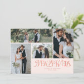 Peach Newlyweds Multi Photo Wedding 案内状 (スタンド正面)