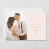 Peach Newlyweds Multi Photo Wedding 案内状 (裏面)