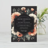 Peach Noir Bloom Wedding 招待状 (スタンド正面)