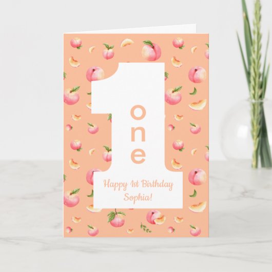 Peach ONE Happy Birthday Card カード (正面)