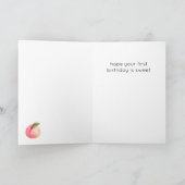 Peach ONE Happy Birthday Card カード (内部)