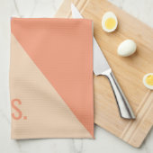 Peach Orange And Lavender Geometric Color Blocks キッチンタオル (四つ折り)