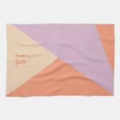 Peach Orange And Lavender Geometric Color Blocks キッチンタオル (横)