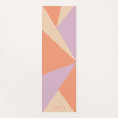 Peach Orange And Lavender Triangle Color Blocks ヨガマット (正面)