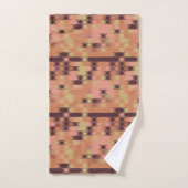 Peach orange burgundy yellow geometric バスタオルセット (ハンドタオル)