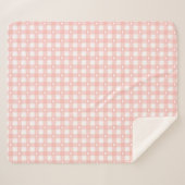 Peach Orange Checks シェルパブランケット (正面(横))