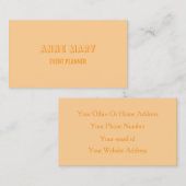 Peach Orange Retro Modern Chic Girly Professional 名刺 (正面/裏面)