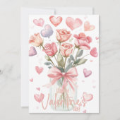 Peach orange rose jar Happy Valentines Day シーズンカード (正面)