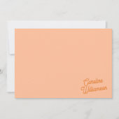 Peach Orange Script Personalized Stationery  ノートカード (正面)