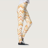 Peach Orange White Zigzag Stripes レギンス (右)
