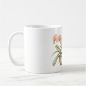 Peach Orchid Flowers コーヒーマグカップ (左)