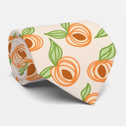 Peach pattern fruit fun food Georgia ネクタイ (ロール)