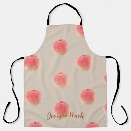 Peach Pattern Kitchen Apron – Peach State Style エプロン (正面)
