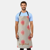 Peach Pattern Kitchen Apron – Peach State Style エプロン (着用した状態)