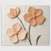 Peach Petal Mosaic Modern ラッピングペーパー (フラット)