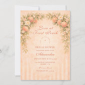 Peach & Petals Elegance Bridal Shower 招待状 (正面)
