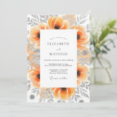 Peach Picturesque Botanical Wedding 招待状 (スタンド正面)