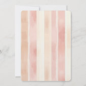 Peach Pink Cream Stripes Bridal Shower 招待状 (裏面)