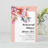 Peach-pink rhododendron wedding rehearsal dinner 招待状 (スタンド正面)
