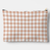 Peach Plaid Gingham Retro Color アクセサリーポーチ (裏面)