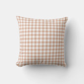 Peach Plaid Gingham Retro Color クッション (正面)