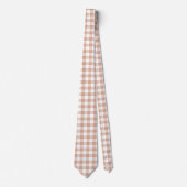 Peach Plaid Gingham Retro Color Neck Tie ネクタイ (正面)